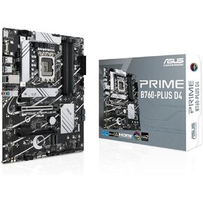 ASUS Prime B760-PLUS D4 Intel (13th and 12th Gen)LGA 1700 ATX motherboard PCIe 5.0,3xPCIe 4.0 M.2 slots,DDR4,2.5Gb LAN,DisplayPort,USB 3.2 Gen 2x2 Type-C,front USB 3.2 Gen 1 Type-C,Thunderbolt (USB4®)