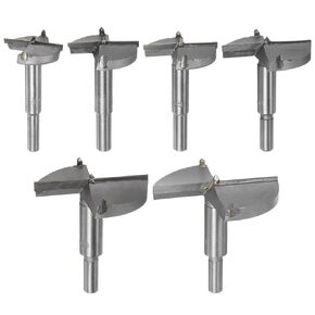 HARFINGTON 6pcs Forstner Drill Bit Set 40mm-80mm (1-9/16" - 3-5/32") Large Size Tungsten Carbide Wood Forstner Bits Openers for Hinge Hole Drilling Woodworking