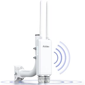 Outdoor Wi-Fi Access Point with Bracket Mount, 1200Mbps Long Range Wifi Extender, Dual Band Gigabit POE Wireless Access Point, 200M Network Coverage Extend Wifi Booster for Campus, Parks, Cafes
