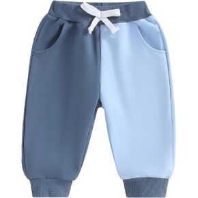 Toddler Baby Girl Boy Pants Color Block Drawstring Elastic Waist Infant Kids Little Girls Boys Fall Winter Pant