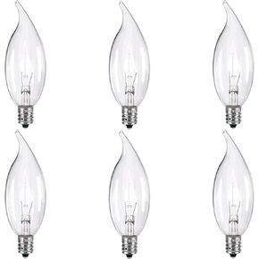 8-Pack E12 Base 60W 120V B10 CTC Incandescent Clear Dimmable Light Bulbs Long-Lasting, Energy-Efficient, Transparent Candle Light Bulbs for Chandeliers, Ceiling Fans, Pendants, and Fireplaces