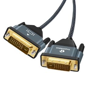 DVI to DVI Cable 10FT, Gold-Plated & Braided Male DVI-D 24+1 to DVI Cable Support High Resolution 2560x1600 1080P for Gaming, DVD, Laptop, PC, Display