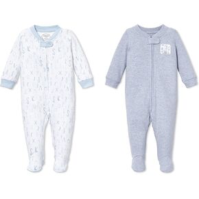 Lamaze Organic Baby Baby Girls' Sleep N Play, Footed Sleepwear, 2 Pack