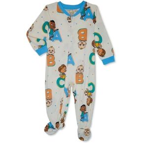 بيجامة CoComelon للأطفال الصغار للجنسين قطعة واحدة بسحاب للقدم (مقاس 5T) باللون الأبيض in Kuwait