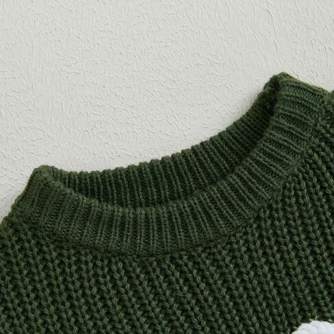 Toddler Baby Girl Knit Sweater Bow Embroidery Chunky Sweatshirt Tops Oversized Warm Christmas Fall Winter Clothes in Saudi Arabia
