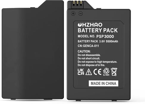 2 حزمة بطارية PSP 3000 قابلة لإعادة الشحن بقدرة 5500 مللي أمبير في الساعة، 2024 ترقية جديدة لبطارية 3.6 فولت عالية السعة لوحدة التحكم PSP 3000 / PSP Slim 2000 PSP-S110، PSP-2001، PSP-3000، PSP-3001 PSP Slim Console إلخ in Kuwait