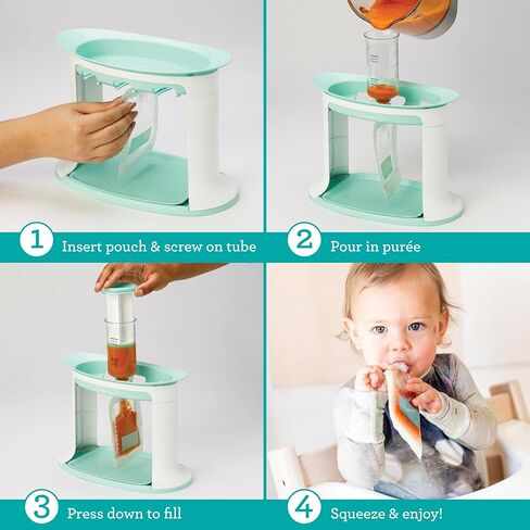 Infantino Squeeze Station for Homemade Baby Food, Pouch Filling Station for Puree Food for Babies and Toddlers, Dishwasher Safe and BPA-Free in Saudi Arabia