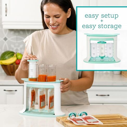 Infantino Squeeze Station for Homemade Baby Food, Pouch Filling Station for Puree Food for Babies and Toddlers, Dishwasher Safe and BPA-Free in Saudi Arabia