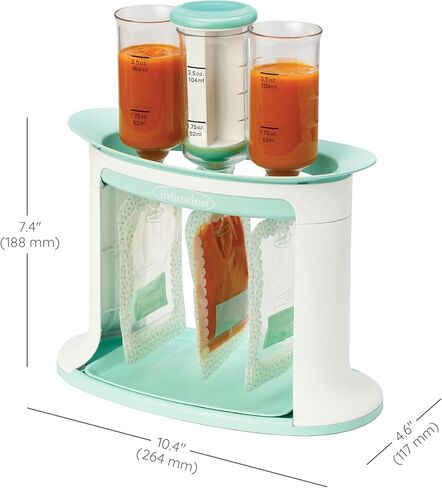 محطة ضغط إنفانتينو لأغذية الأطفال محلية الصنع، محطة تعبئة الحقيبة للأغذية المهروسة للرضع والأطفال الصغار، آمنة للاستخدام في غسالة الأطباق وخالية من مادة BPA in Kuwait