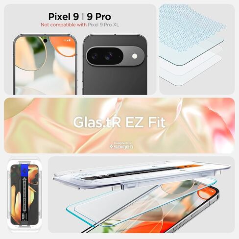 Spigen Tempered Glass Screen Protector [GlasTR EZ FIT] designed for Pixel 9 / Pixel 9 Pro [Case Friendly] - 2 Pack in Saudi Arabia