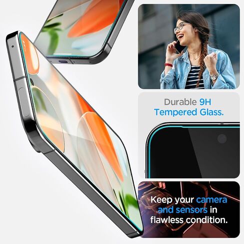 Spigen Tempered Glass Screen Protector [GlasTR EZ FIT] designed for Pixel 9 / Pixel 9 Pro [Case Friendly] - 2 Pack in Saudi Arabia