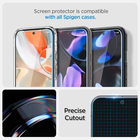 Spigen Tempered Glass Screen Protector [GlasTR EZ FIT] designed for Pixel 9 / Pixel 9 Pro [Case Friendly] - 2 Pack in Saudi Arabia