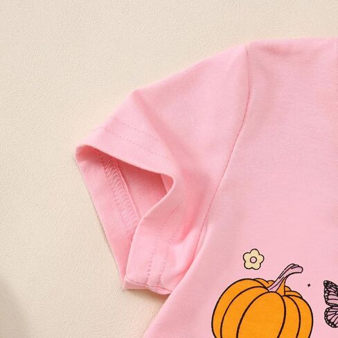 IZYJOY Toddler Baby Girl Halloween Shirt Cute Ghost Pumpkin Floral T-Shirt Kids Spooky Season Short Sleeve Tee Fall Tops in Kuwait