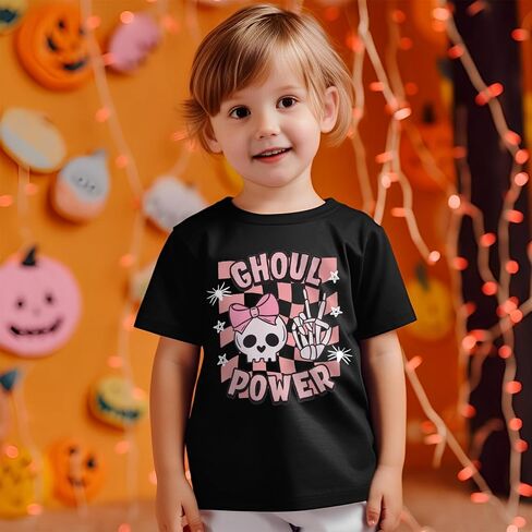 Toddler Baby Girls Halloween Shirt Ghoul Power Skull Tshirt Cute Skeleton Hand Tee Tops Spooky Season Fall Clothes in Saudi Arabia