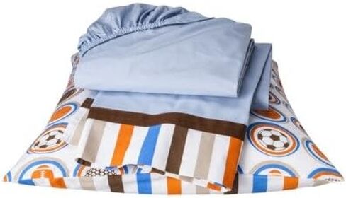 مجموعة مفروشات باكاتي مود سبورتس المكونة من 4 قطع للأولاد الصغار مصنوعة من القطن بنسبة 100% تتضمن لحافًا ذو وجهين، وملاءة جاهزة، وملاءة علوية، وغطاء وسادة للأولاد in Kuwait