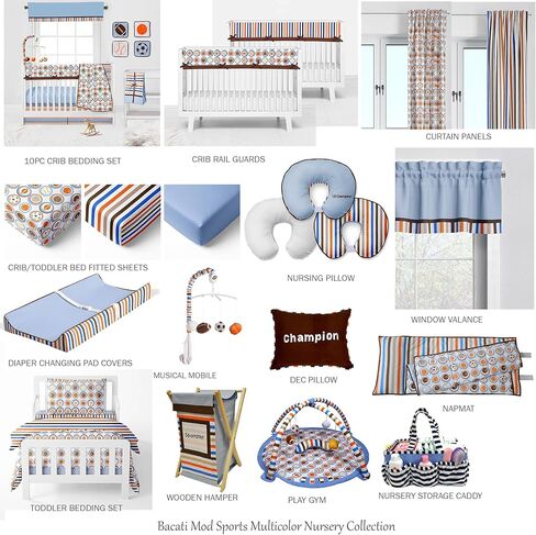 مجموعة مفروشات باكاتي مود سبورتس المكونة من 4 قطع للأولاد الصغار مصنوعة من القطن بنسبة 100% تتضمن لحافًا ذو وجهين، وملاءة جاهزة، وملاءة علوية، وغطاء وسادة للأولاد in Kuwait