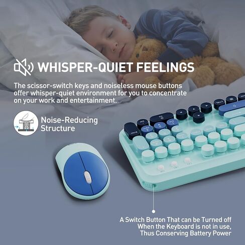 Wireless Keyboard and Mouse Combo, 2.4 GHz Wireless Full-Sized Typewriter Keyboard with Round Keycaps for Windows, Computer, Desktop, PC, Laptop (Pink) in Saudi Arabia
