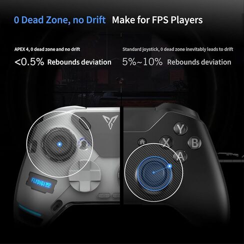 OAAO FLYDIGI APEX4 PC Gaming Controller, Force Feedback, Adjustable Trigger, Alloy Joystick, LCD Display, 1500mAh, 1000hz, Stereo Vibration, Compatible with PC/NS/TV/Android in Saudi Arabia