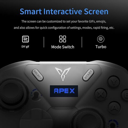 OAAO FLYDIGI APEX4 PC Gaming Controller, Force Feedback, Adjustable Trigger, Alloy Joystick, LCD Display, 1500mAh, 1000hz, Stereo Vibration, Compatible with PC/NS/TV/Android in Saudi Arabia