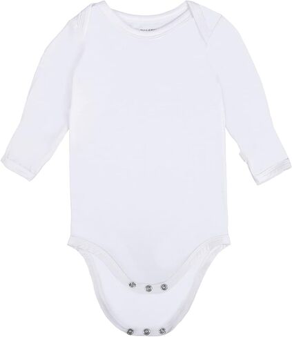 GUISBY Unisex Baby Rayon of Bamboo Snap Bodysuits, Long Sleeve with Mittens Cuffs Bodysuit in Saudi Arabia