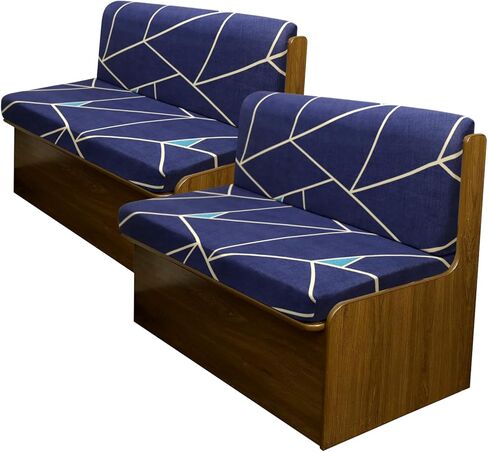 أغطية وسائد Hipinger RV Dinette، أغطية وسائد قابلة للتمدد وأغطية وسائد تخييم بديلة غير قابلة للانزلاق تتضمن غطاءين للمقعد وغطاءين لمسند الظهر، هندسة برتقالية in Kuwait
