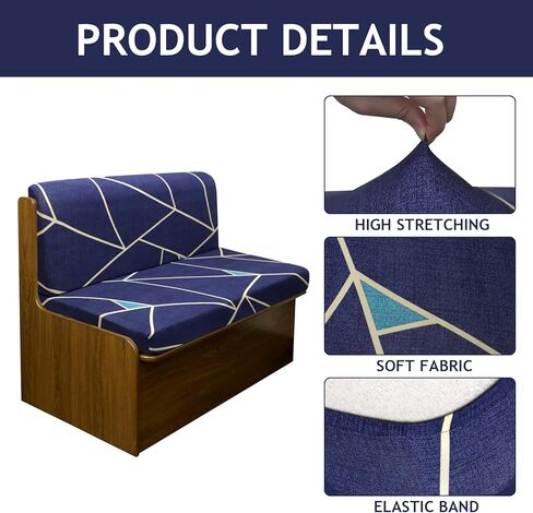 أغطية وسائد Hipinger RV Dinette، أغطية وسائد قابلة للتمدد وأغطية وسائد تخييم بديلة غير قابلة للانزلاق تتضمن غطاءين للمقعد وغطاءين لمسند الظهر، هندسة برتقالية in Kuwait