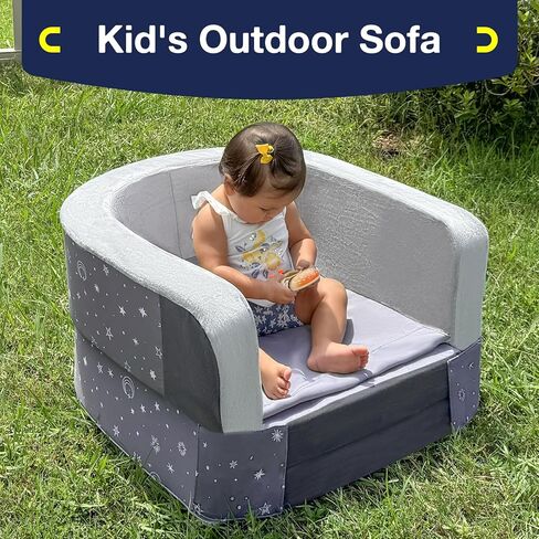 RONBEI Toddler Travel Bed, Poldable Toddler Kids Travel Beds Sofa Chair with Washable Cover in Saudi Arabia
