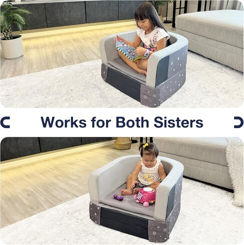 RONBEI Toddler Travel Bed, Poldable Toddler Kids Travel Beds Sofa Chair with Washable Cover in Saudi Arabia