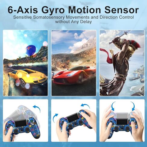 وحدة تحكم ADHJIE PS4، وحدة تحكم لاسلكية لجهاز PS4/PS4 Pro/PS4 Slim/PC مع مقبس سماعة رأس صوت 3.5 مم وبطارية مدمجة 1000 مللي أمبير في الساعة، وحدة تحكم بديلة لجهاز PS4/PS4 Pro/PS4 Slim، اهتزاز توربو ومزدوج in Kuwait