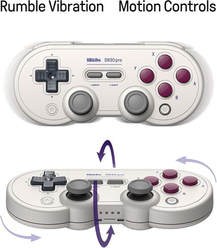 وحدة تحكم بلوتوث لاسلكية 8Bitdo Sn30 Pro، تحديث عصا التحكم Hall Effect، لوحة ألعاب ريترو للمحول، الكمبيوتر الشخصي، Steam Deck، Android، Raspberry PI، iPhone، iPad، macOS وApple TV (G Classic Edition) in Saudi Arabia