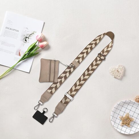 Phone Strap with Zippered Pouch, 2024 New Clip and Go Strap for Phone with Wallet Crossbody, Cross Body Phone String with Zipper Wallet Pouch Adjustable YouxuanAi (Light Pink) in Kuwait