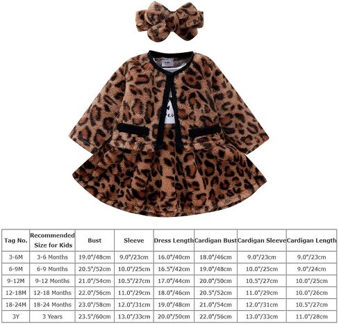 Toddler Baby Girls Leopard Outfits Princess Birthday Long Sleeve Leopard Dress Cardigan Coat Headband Winter Clothes in Saudi Arabia