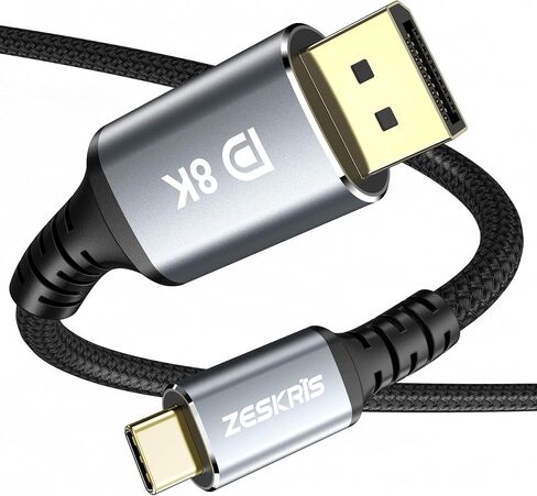 كابل USB C بطول 2 متر إلى DisplayPort 1.4 [8K@60 هرتز، 5K@60 هرتز، 4K@144 هرتز/120 هرتز/60 هرتز، 2K@240 هرتز/165 هرتز] نوع C Thunderbolt 3/4 إلى HBR3 32.4 جيجابت في الثانية DP1.4 كابل لـ M2 MacBook Pro/Air ,2022 آيباد برو، ديل XPS in Saudi Arabia