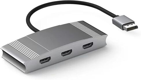 منفذ DisplayPort إلى 3 HDMI Splitter، DP 1.4 إلى HDMI Multi Monitor 3 منافذ يدعم ثنائي 4K@60 هرتز متوافق مع نظام التشغيل Windows وMac OS in Kuwait