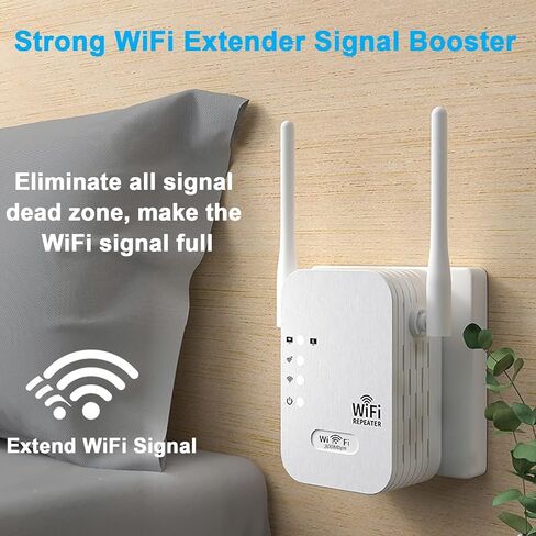 WiFi Extender Signal Booster, 2024 Newest Long Range Internet Booster WiFi Reapeater for Home, 300Mbps WiFi Extender Covers Up to 5000 Sq.ft and 45+ Devices, w/Ethernet Port in Kuwait