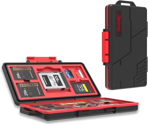 25 Slots Micro SD Card Holder Small for 10 TF 8 SD 5 CF-A Cards,Memory Card Case,SD Card Organizer,Photography Accessories,Waterproof Anti-Shock,CF-B*2 or XQD*2,TF Holders Organizer Storage in Saudi Arabia