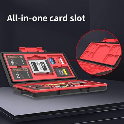 25 Slots Micro SD Card Holder Small for 10 TF 8 SD 5 CF-A Cards,Memory Card Case,SD Card Organizer,Photography Accessories,Waterproof Anti-Shock,CF-B*2 or XQD*2,TF Holders Organizer Storage in Saudi Arabia