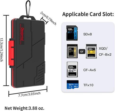 25 Slots Micro SD Card Holder Small for 10 TF 8 SD 5 CF-A Cards,Memory Card Case,SD Card Organizer,Photography Accessories,Waterproof Anti-Shock,CF-B*2 or XQD*2,TF Holders Organizer Storage in Saudi Arabia