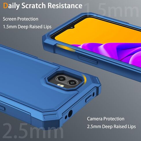 for Samsung Galaxy Xcover 6 Pro Phone Case with Tempered Glass Screen Protector,Slim Soft Silicone Full-Body Protective Case for Galaxy Xcover 6 Pro (Blue) in Kuwait