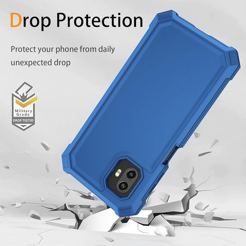 for Samsung Galaxy Xcover 6 Pro Phone Case with Tempered Glass Screen Protector,Slim Soft Silicone Full-Body Protective Case for Galaxy Xcover 6 Pro (Blue) in Kuwait