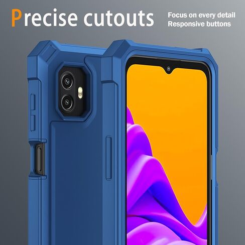 for Samsung Galaxy Xcover 6 Pro Phone Case with Tempered Glass Screen Protector,Slim Soft Silicone Full-Body Protective Case for Galaxy Xcover 6 Pro (Blue) in Kuwait