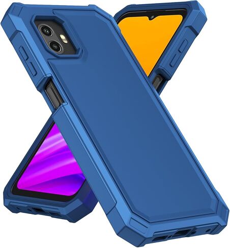 for Samsung Galaxy Xcover 6 Pro Phone Case with Tempered Glass Screen Protector,Slim Soft Silicone Full-Body Protective Case for Galaxy Xcover 6 Pro (Blue) in Kuwait