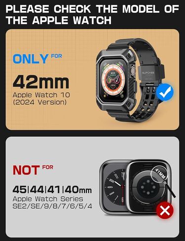 حافظة SUPCASE لساعة Apple Watch 10 42 مم مع حزام (Unicorn Beetle Pro)، [حماية من الدرجة العسكرية] [مقاومة للخدش] غطاء رجالي متين مع حزام قابل للتعديل لـ iWatch 10 42 مم in Saudi Arabia