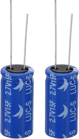 PATIKIL 2 قطعة 2.7 فولت 15F مكثف فائق، 0.51 × 0.51 × 0.98 بوصة مكثفات ألومنيوم فائقة، نوع ملفوف لتخزين الطاقة لتخزين الطاقة الاحتياطية على اللوحة in Saudi Arabia