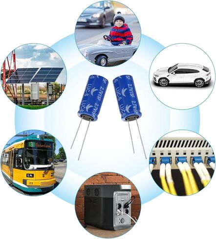 PATIKIL 2 قطعة 2.7 فولت 15F مكثف فائق، 0.51 × 0.51 × 0.98 بوصة مكثفات ألومنيوم فائقة، نوع ملفوف لتخزين الطاقة لتخزين الطاقة الاحتياطية على اللوحة in Saudi Arabia