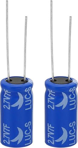 PATIKIL 2 قطعة 2.7 فولت 15F مكثف فائق، 0.51 × 0.51 × 0.98 بوصة مكثفات ألومنيوم فائقة، نوع ملفوف لتخزين الطاقة لتخزين الطاقة الاحتياطية على اللوحة in Saudi Arabia