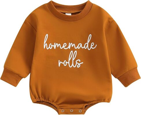 Thanksgiving Baby Girl Boy Outfit Newborn Bubble Romper Fall Winter Infant Long Sleeve Sweatshirt Top Cute Clothes in Saudi Arabia