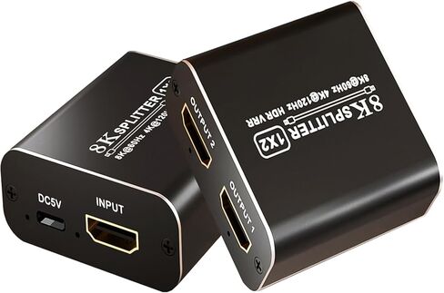 HDMI 2.1 Splitter 1 in 2 Out, Ultra HD 8K@60Hz 48Gbps HDR10+ RGB 4:4:4 HDCP 2.3, Mirror Only, HDMI Duplicator Auto EDID, 2 Ports Splitter for Xbox Series X, PS4/5, Blu-ray Player in Saudi Arabia