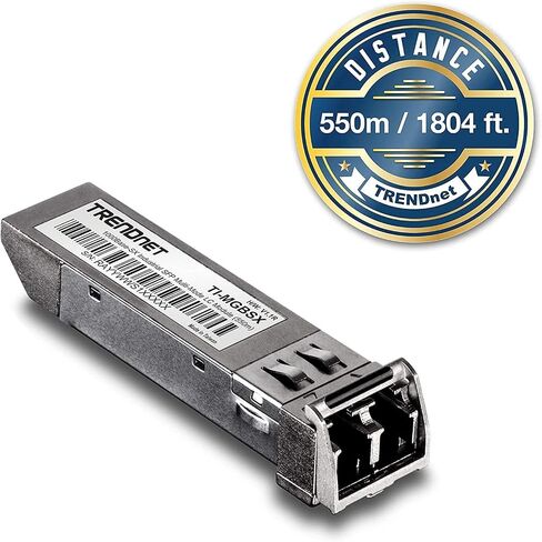 TRENDnet 1000Base- SX Industrial SFP to RJ45 Multi-Mode LC Module, TI-MGBSX, Up to 550m (1,804 Ft), IEE 802.3z, ANSI Fiber Channel, Data Rates up to 1.25Gbps, LC-Type Duplex, Lifetime Protection in Kuwait