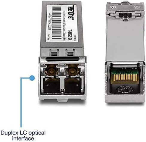 TRENDnet 1000Base- SX Industrial SFP to RJ45 Multi-Mode LC Module, TI-MGBSX, Up to 550m (1,804 Ft), IEE 802.3z, ANSI Fiber Channel, Data Rates up to 1.25Gbps, LC-Type Duplex, Lifetime Protection in Kuwait